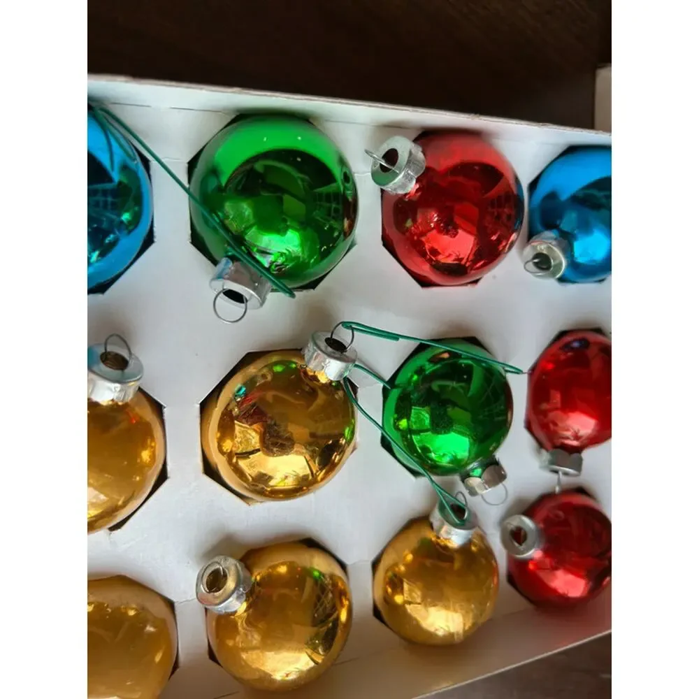 Set of 15 vintage Holly brand glass ball Christmas ornaments